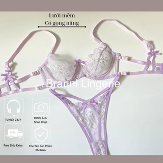 Set Đồ Lót Tím Than lọt khe Huyền Bí